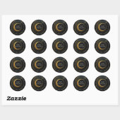 Sticker Rond Éclipse de poussière d'étoile dorée Mariage célest (Feuille)