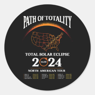 Sticker Rond Eclipse Parcours De Totalité Éclipse Solaire 8 Avr