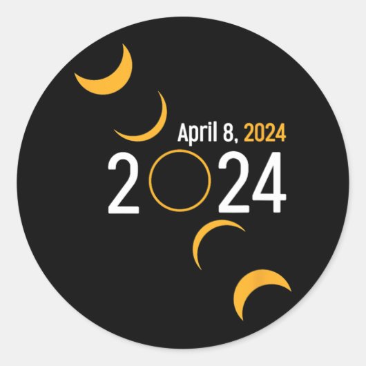 Sticker Rond Éclipse solaire 2024 (Devant)