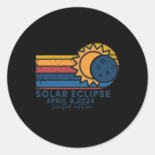 Sticker Rond Éclipse solaire 2024 Éclipse solaire totale 8 avri