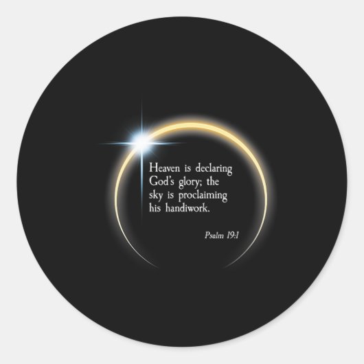 Sticker Rond Éclipse solaire 2024 - Psaume 191 (Devant)