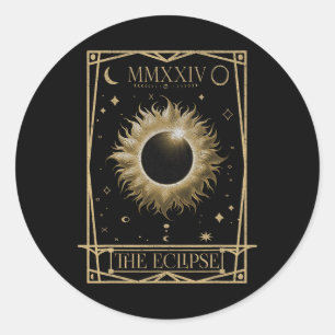 Sticker Rond Éclipse solaire 2024 Total Eclipse Astronomie Taro