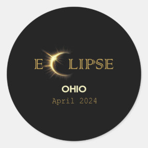 Sticker Rond Éclipse solaire 2024 Total Éclipse solaire 2024 To