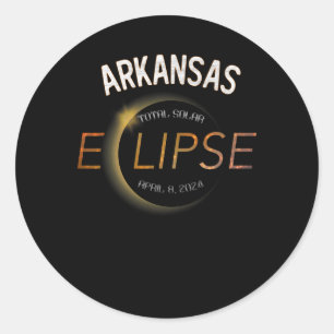Sticker Rond Éclipse solaire 2024 Total Éclipse solaire État Ar