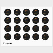 Sticker Rond Éclipse solaire 2024 Totalité 8 avril (Feuille)