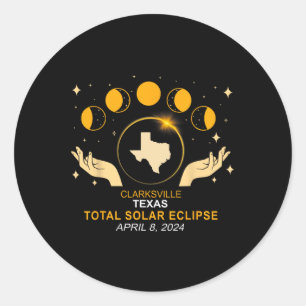 Sticker Rond Éclipse solaire 2024 Totalité 8 avril