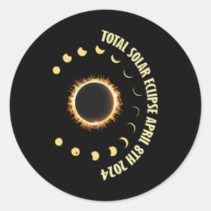 Sticker Rond Éclipse solaire 8 avril 2024 Groupe de jumelage