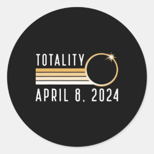 Sticker Rond Éclipse solaire 8 avril 2024 Totalité Éclipse sola