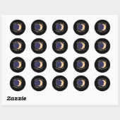 Sticker Rond Éclipse solaire annuelle 14 oct (Feuille)