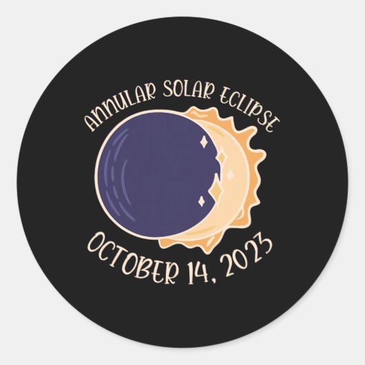 Sticker Rond Éclipse solaire annuelle 14 oct (Devant)
