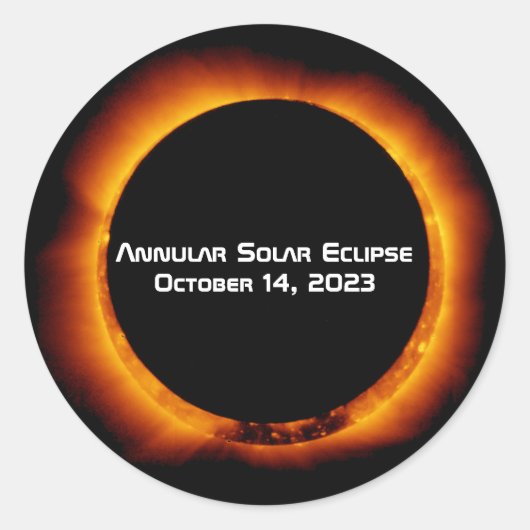Sticker Rond Éclipse solaire annuelle 2023 (Devant)