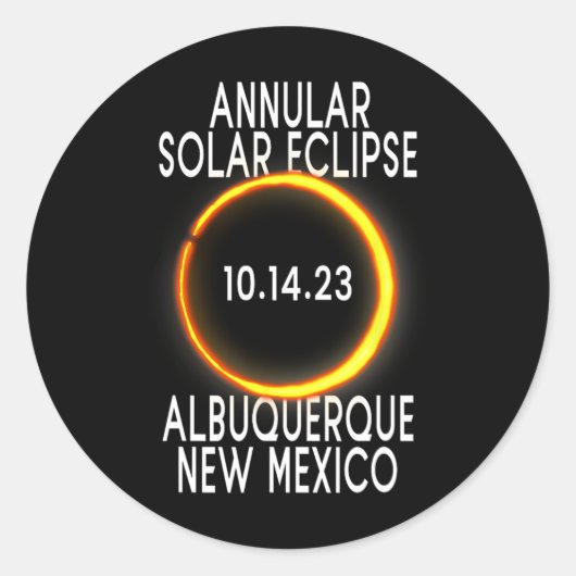 Sticker Rond Éclipse solaire annuelle T - Albuquerque Nouveau-M (Devant)