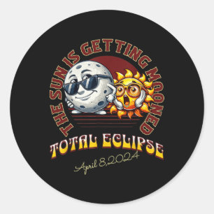 Sticker Rond Éclipse Solaire Avril 2024 Le Soleil Se Développe