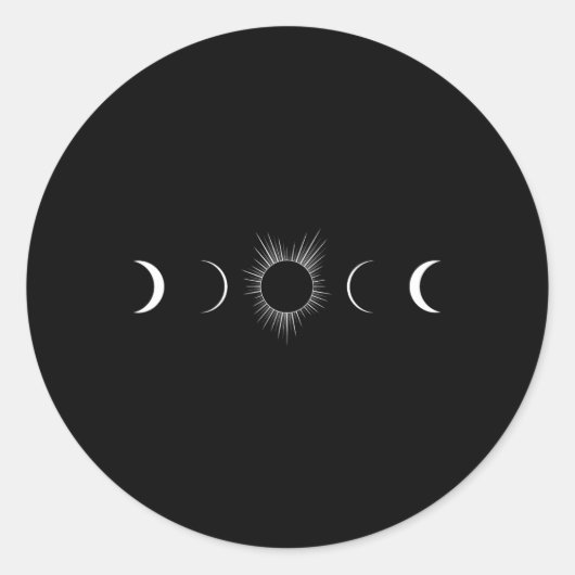 Sticker Rond Éclipse Solaire Phases Lune Totalité (Devant)