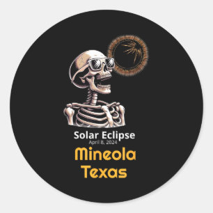 Sticker Rond Éclipse solaire squelette Mineola Texas