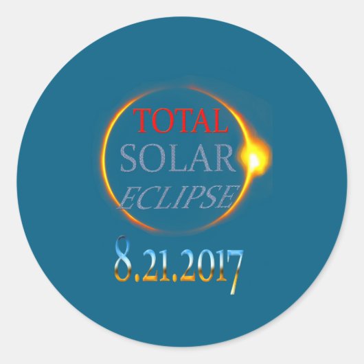 Sticker Rond Éclipse solaire totale 2017 (Devant)