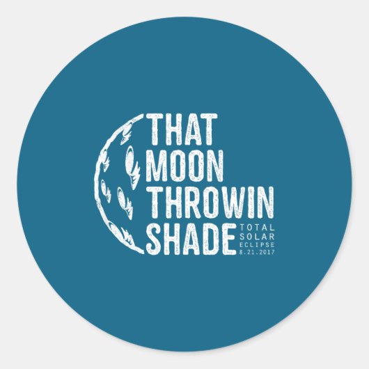 Sticker Rond Éclipse solaire totale 2017 Lune (Devant)