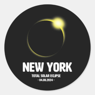 Sticker Rond Éclipse solaire totale 2024 04.08.24 New York