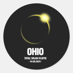 Sticker Rond Éclipse solaire totale 2024 04.08.24 Ohio