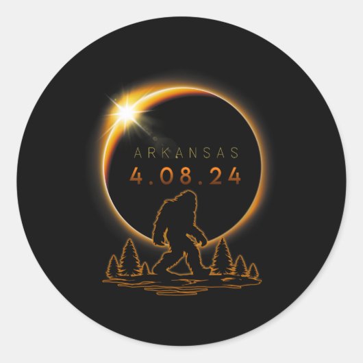 Sticker Rond Éclipse solaire totale 2024 Éclipse solaire Bigfoo (Devant)