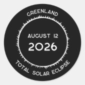 Sticker Rond Éclipse solaire totale 2026 Groenland (Devant)
