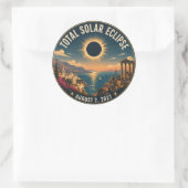 Sticker Rond Éclipse solaire totale 2027 (Sac)