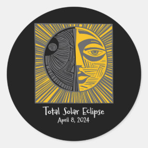 Sticker Rond Éclipse solaire totale 8 avril