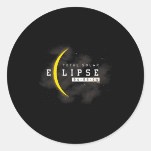Sticker Rond Éclipse solaire totale amoureux de la Lune
