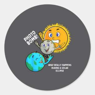 Sticker Rond Éclipse solaire totale Astronomie
