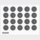 Sticker Rond Éclipse solaire totale Bigfoot Alien (Feuille)