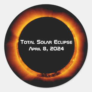 Sticker Rond Éclipse solaire totale de 2024