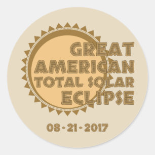 Sticker Rond Éclipse solaire totale des États-Unis - 2017