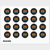Sticker Rond Éclipse solaire totale Rétro Éclipse (Feuille)