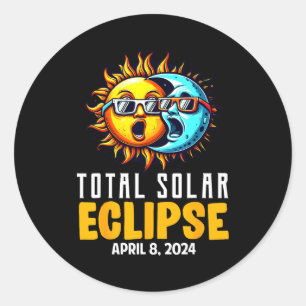 Sticker Rond Éclipse solaire totale Usa Soleil