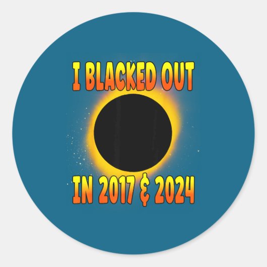Sticker Rond Éclipse totale 2017 Blacked Out (Devant)