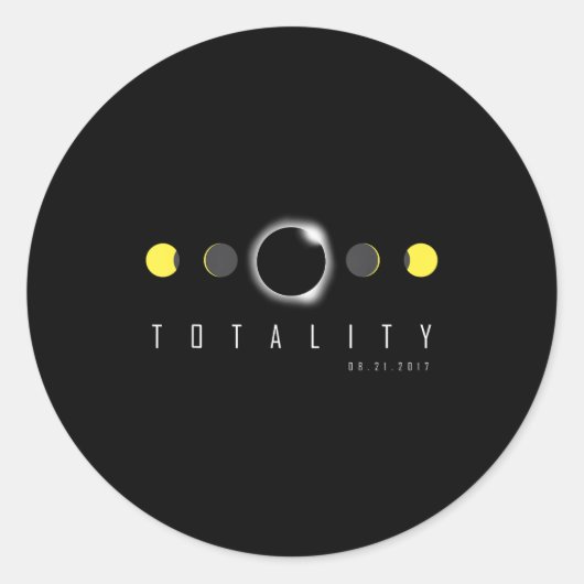 Sticker Rond Éclipse totale 2017 Éclipse solaire (Devant)