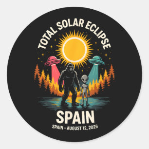 Sticker Rond Éclipse totale de soleil en Espagne 2026 Bigfoot A