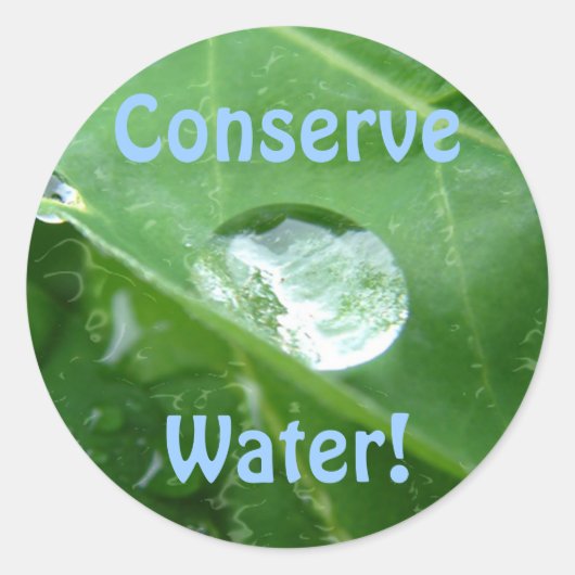 Sticker Rond ECO CONSERVATION DE L'EAU CONVIVIALE Cadeaux et en (Devant)