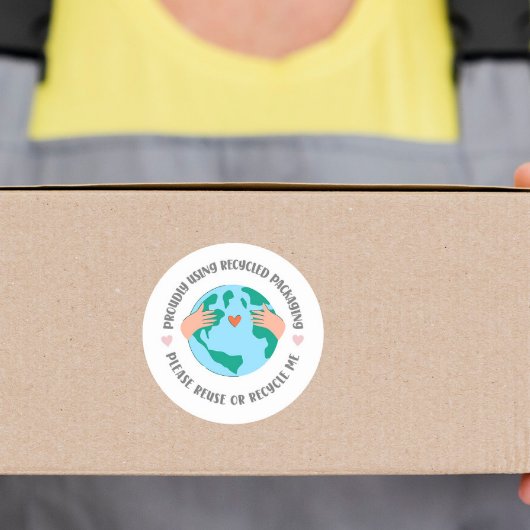 Sticker Rond Eco-Friendly Recycled Packaging earth green