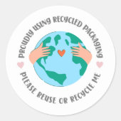 Sticker Rond Eco-Friendly Recycled Packaging earth green (Devant)