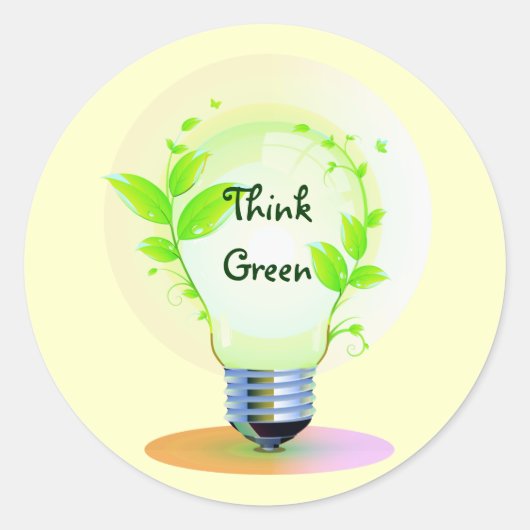 Sticker Rond Eco Think Green (Devant)