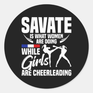 Sticker Rond École d'arts martiaux Savate Formation Boxe Savate