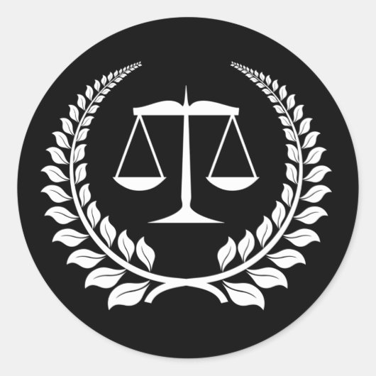 Sticker Rond École de droit Black/White Laurel (Devant)