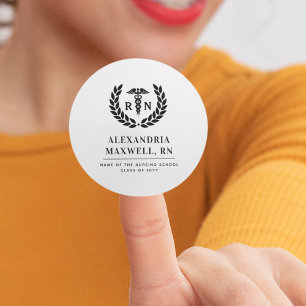 Sticker Rond École de soins infirmiers de la RN personnalisée É