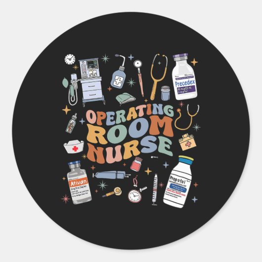 Sticker Rond École D'Infirmière Ou D'Infirmière Super Rétro (Devant)