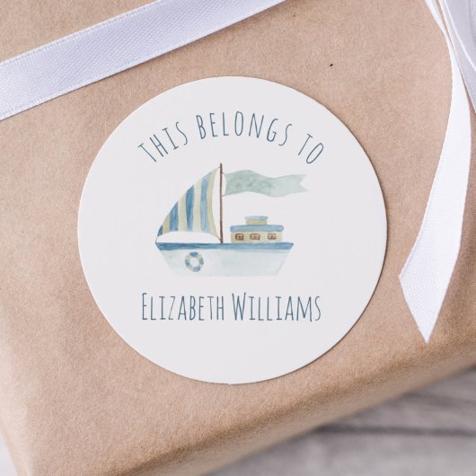 Sticker Rond École du nom du bateau