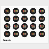 Sticker Rond École d'un professeur mignon (Feuille)
