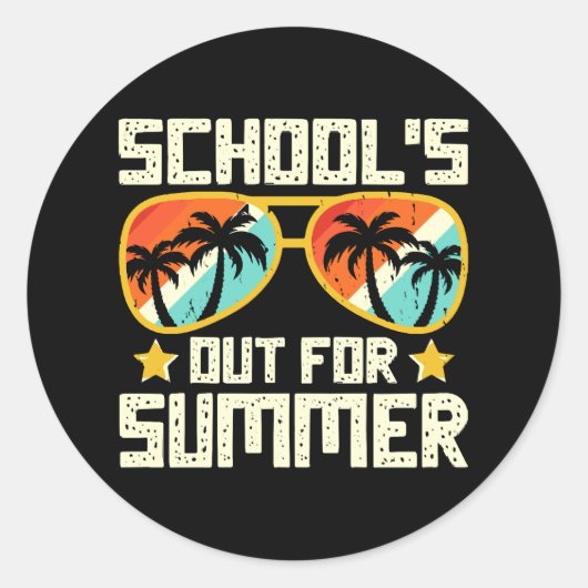 Sticker Rond École fermée pour l'été (Devant)