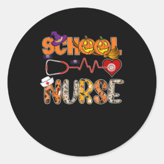 Sticker Rond École Infirmière Halloween cadeau de chemise avec