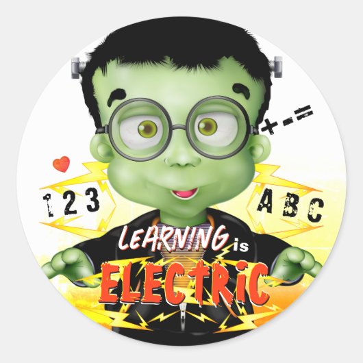 Sticker Rond École maternelle Frankenstein (Devant)